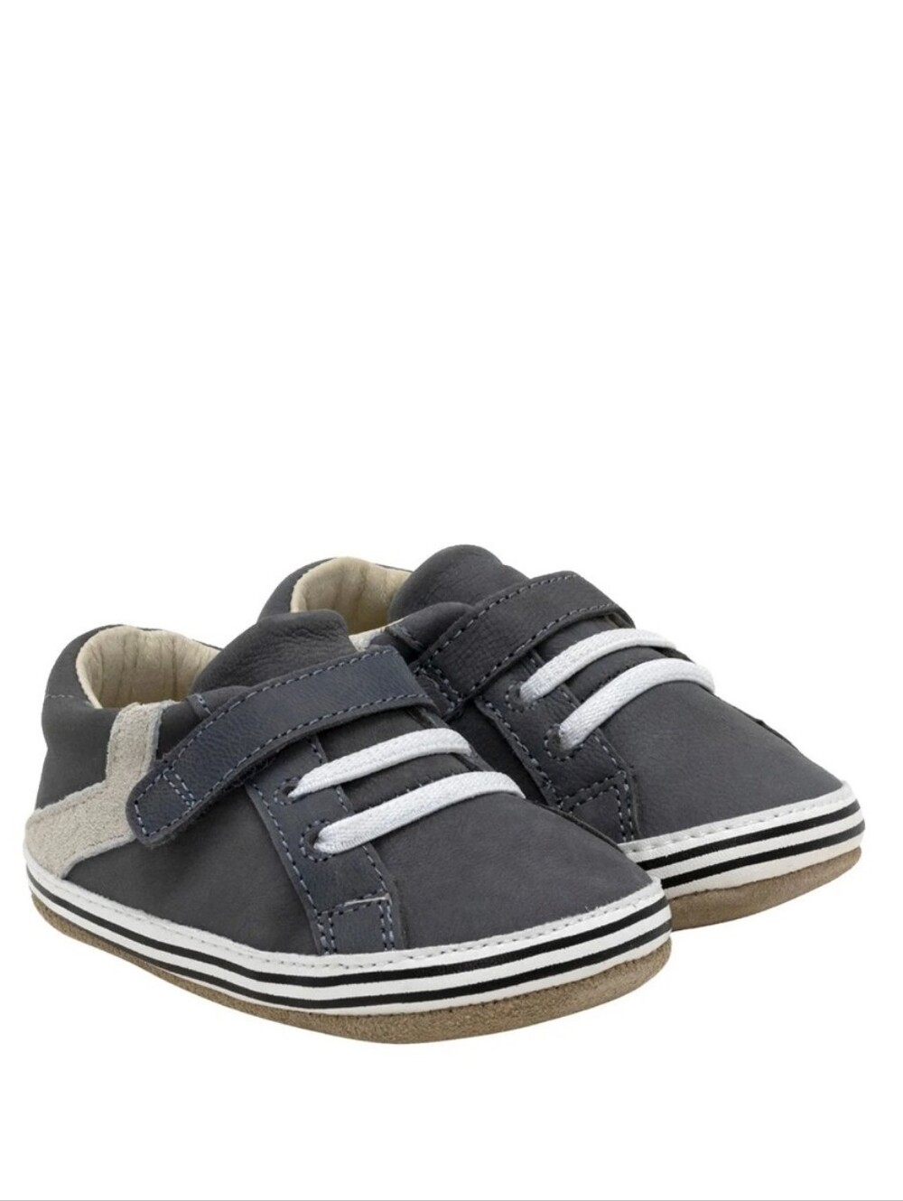 Robeez First Kicks Adam Grey Leather Shoes